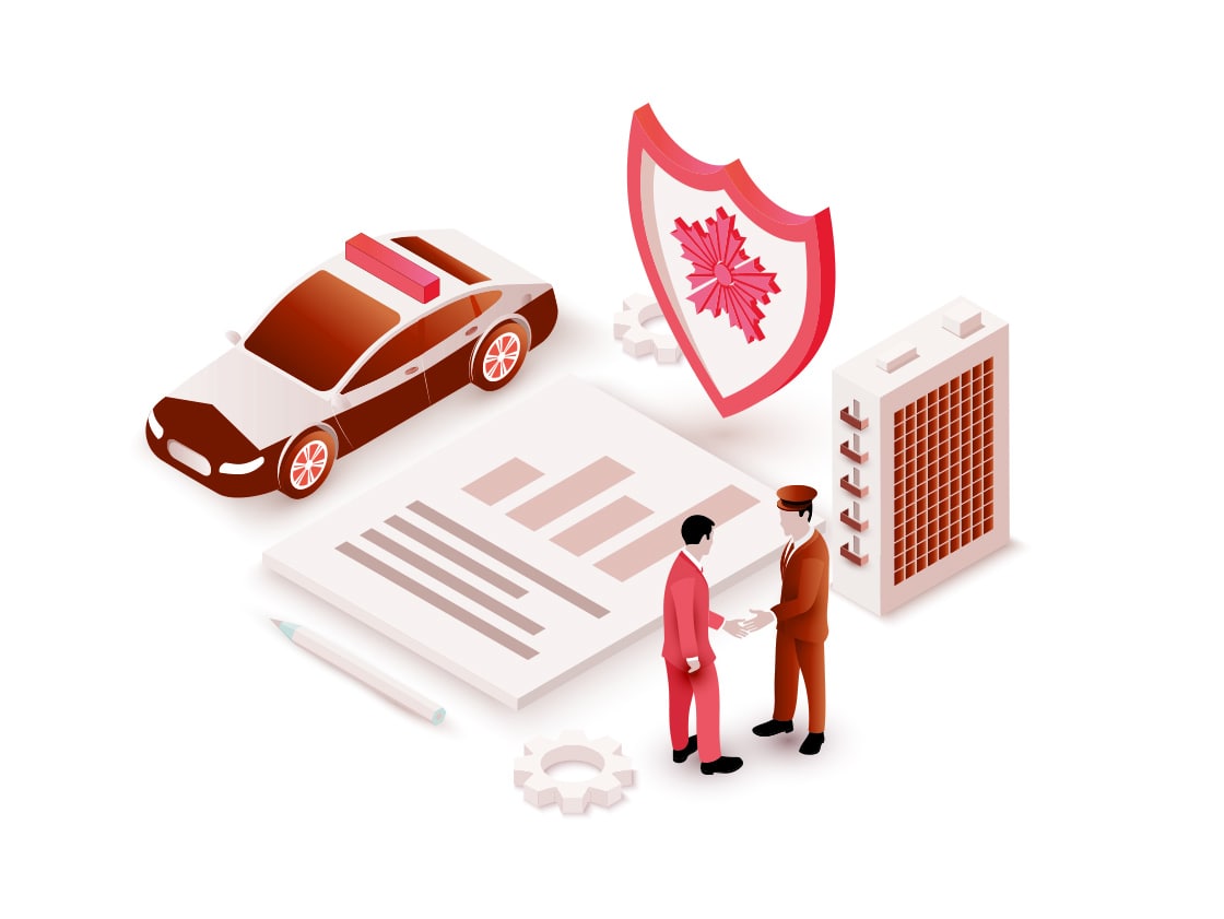 警察官とパトカーのイラスト