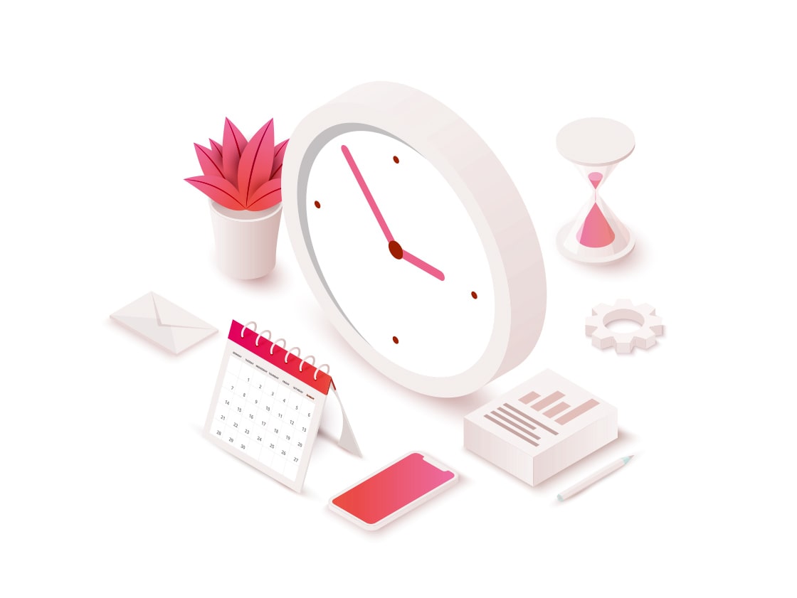 掛け時計のイラスト